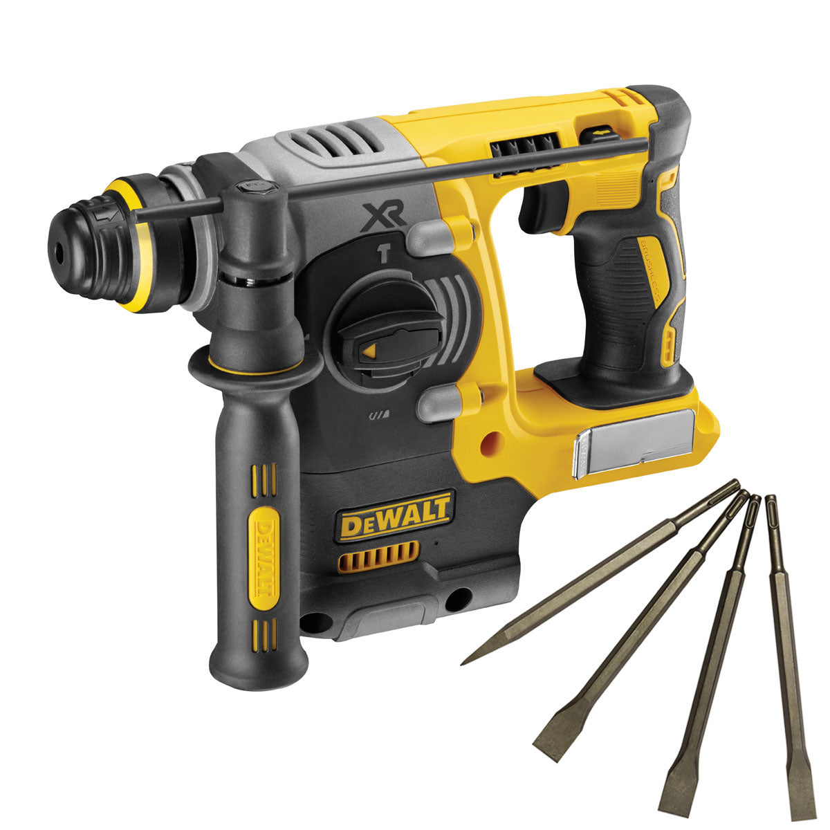 DW DCH273N 18V Brushless SDS+ Rotary Hammer Drill with 4 Piece Chisel Set